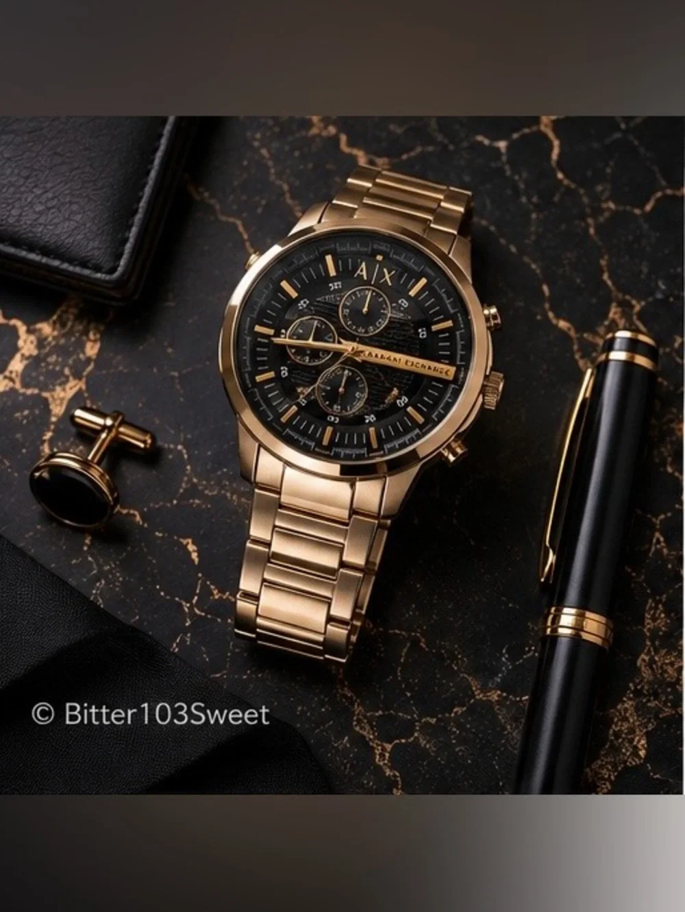 Armani Exchange A|X Men’s Gold-Tone Watch | Luxury Business Dress Wristwatch